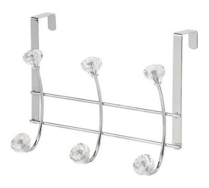 Kennedy International 4714-CHR Over the Door Hook With Clear Crystal Chrome