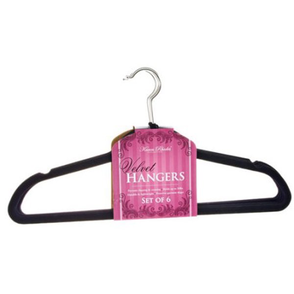 Kennedy International 3245-BLK Basic Hanger 6 Pack Black