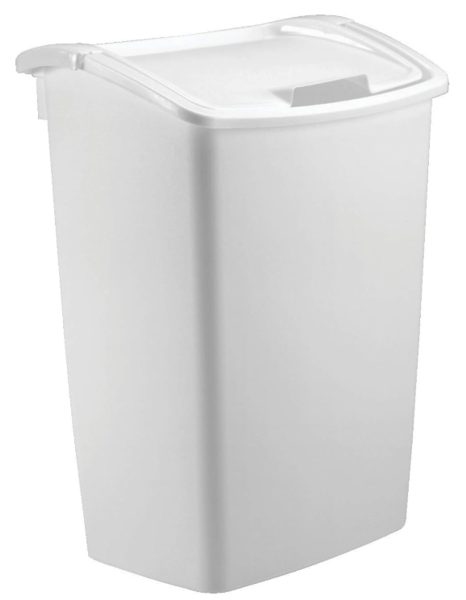 Rubbermaid FG280300WHT Dual Action Wastebasket 45 Qt White