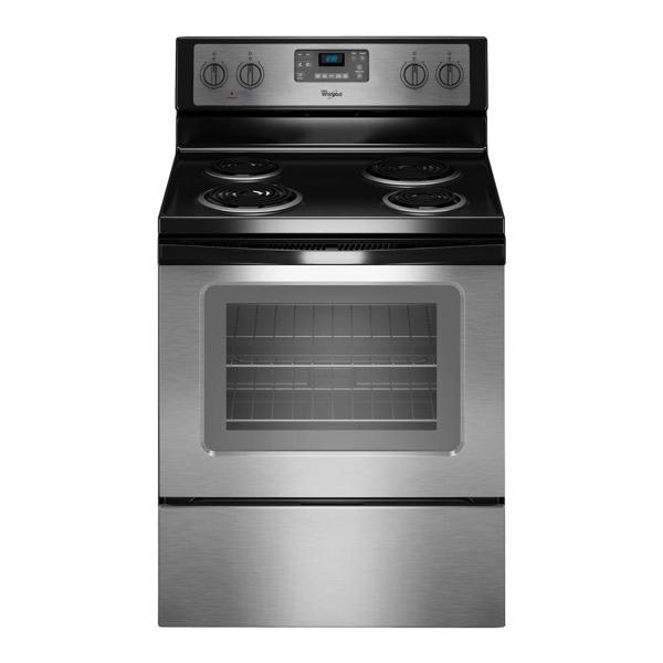 Whirlpool WFC310S0ES Freestanding Range 4.8 Cu Ft Capacity Self Clean High Temp Coil
