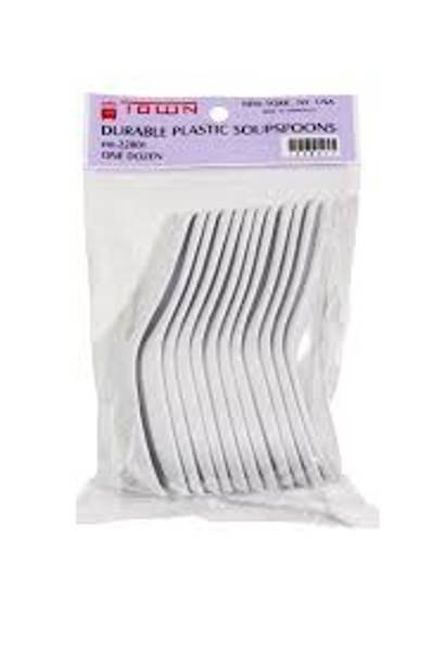 Town Foodservice 22801 Soup Spoon Melamine 1 Dozen White