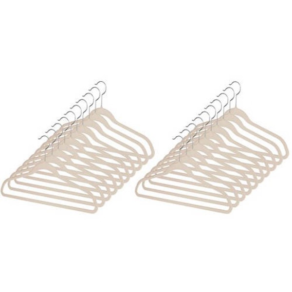 Whitmor Inc 6478-1621-20-BGE Suit Hanger Set Beige Flocked Spacemaker Collection