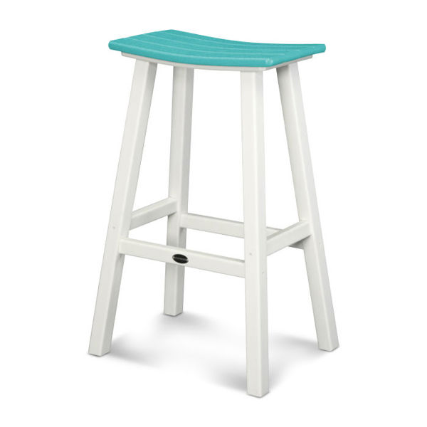 POLY-WOOD, INC. 2012-FWHAR 30 In Stool White Frame Aruba Top