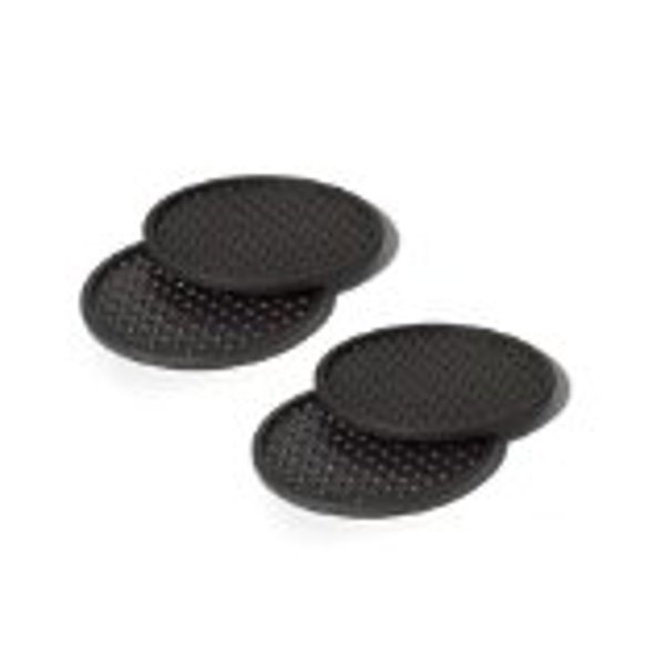 Spectrum 18510 Coaster Set 4 Pc Black with Hang Tab Black Bubble