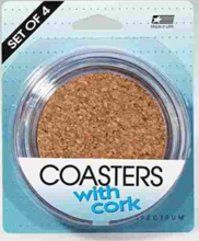 19850 Coasters With Cork 4 Pack