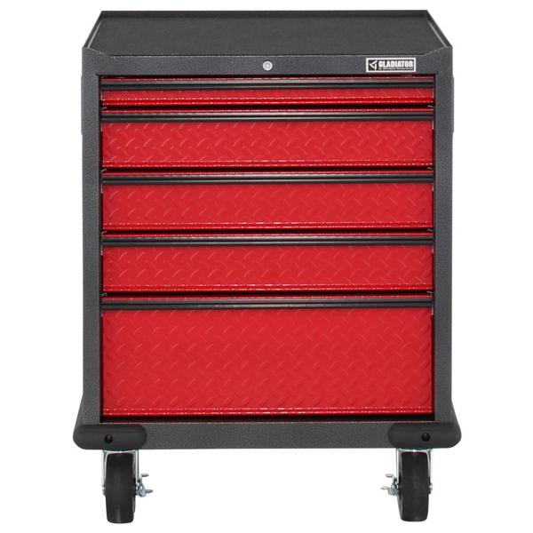 Gladiator GarageWorks GAGD275DDR Multi-Purpose 5-Drawer Cabinet Metal Racing Red