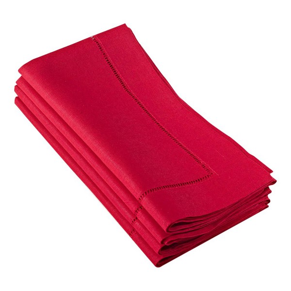SARO 6100C.R20S Hemstitched Napkin Red