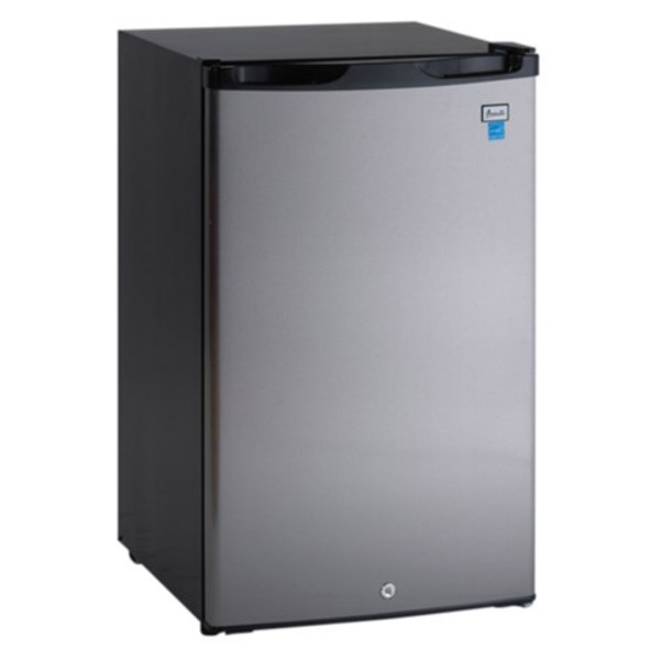Avanti Products AR4456SS All Refrigerator 4.4 Cu Ft Capacity Auto Defrost Black with Stainless Steel Security Lock