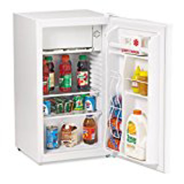 Avanti Products RM3306W Compact Refrigerator 3.3 Cu Ft Single Reversible Door Separate Chiller Compartment