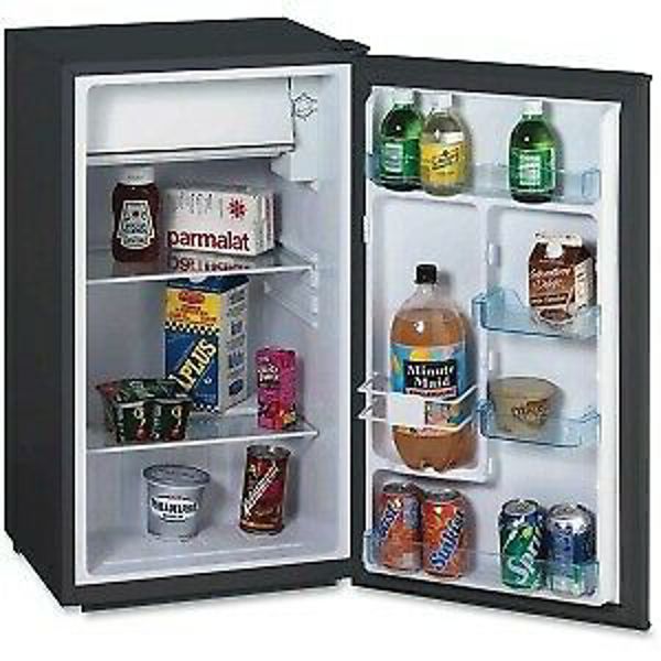 Avanti Products RM3316B Compact Refrigerator 3.3 Cu Ft Capacity Single Reversible Door Separate Chiller Compartment