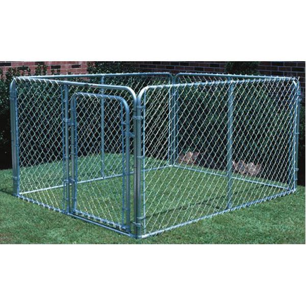 Stephens Pipe & Steel DKS16084 Dog Kennel 6x8x4 Ft Galvanized Steel Silver