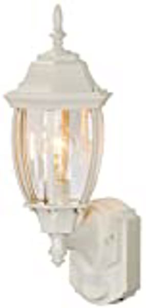 Heathco HZ-4192-WH Decorative Porch Light 120VAC 100 Watts 60Hz Dimmable Motion Activated White
