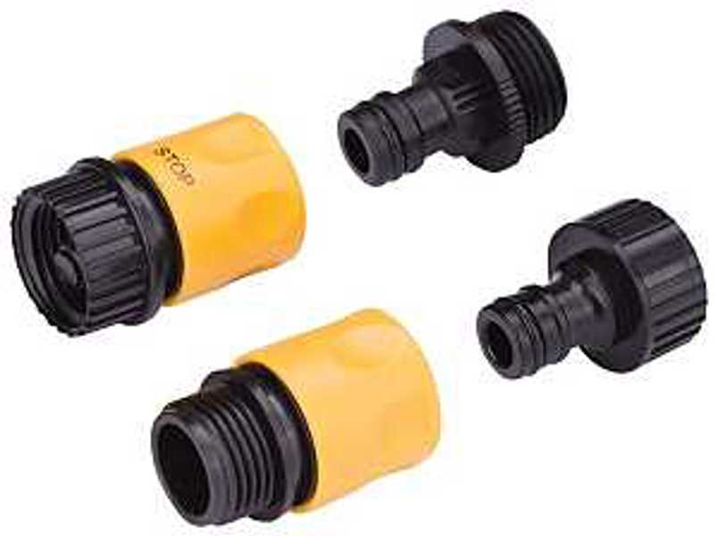 Landscapers Select GC520 Hose Connector Set of 4 Male and Female Thread Yellow and Black