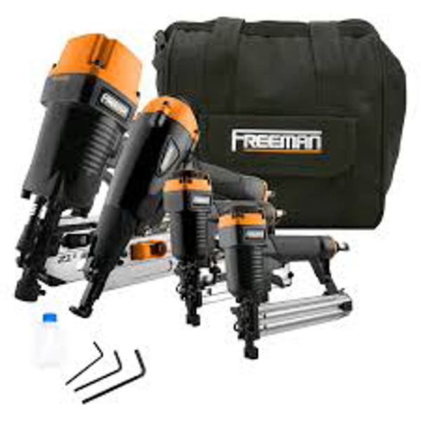 Freeman P4FNCB 4 Piece Finish Nailer Kit with Nails and Canvas Bag