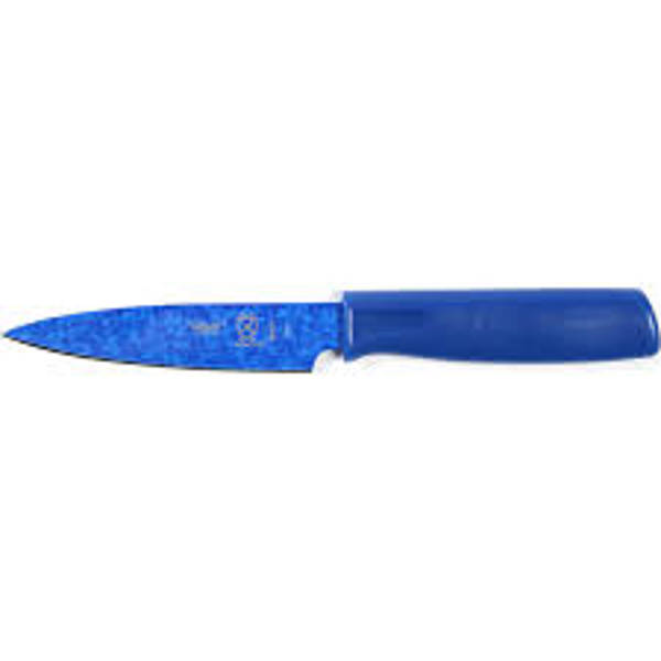 Mercer Culinary M33913 Multi Color Paring Knife Set 4 Piece Non-Stick Knives with Sheath Blue, Black and Red