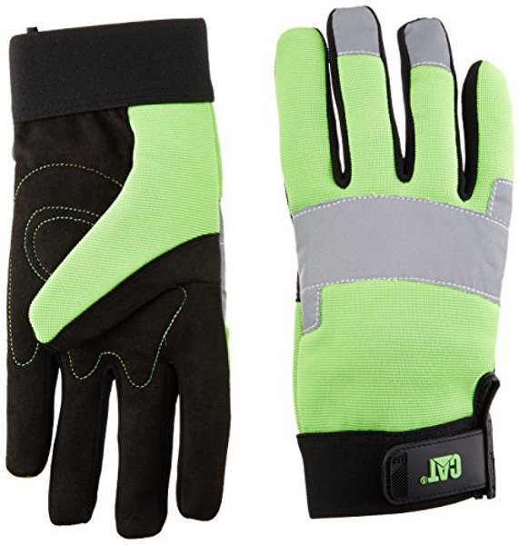BOSS MFG CO 6471783 Hi Viz Gloves Large Green Black Fluorescent Spandex