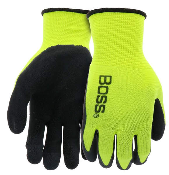 BOSS MFG CO B31282-L Glove Large Green Nylon Foam Latex Durable Comfortable Fit