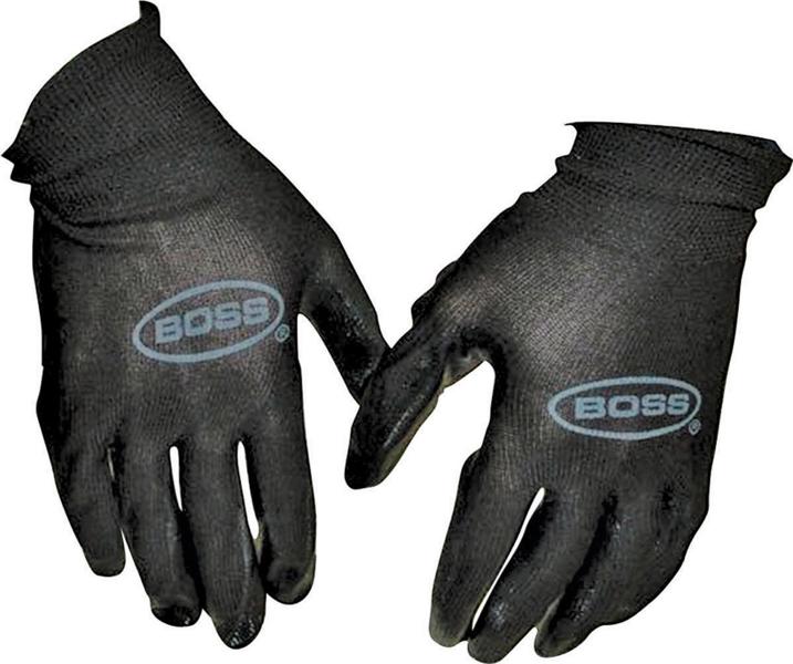BOSS MFG CO 7850N Protective Gloves Large Nylon Shell Unlined Black
