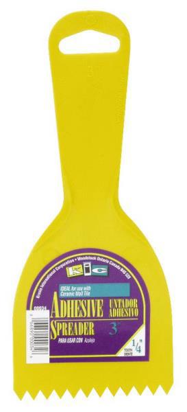 Homax Group 34 Adhesive Spreader Knife 3 1/4 In Notch Heavy Duty Polystyrene Yellow