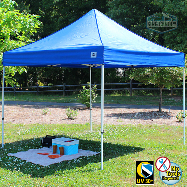 KING CANOPY FSSHST10BL Instant Canopy 10x10 Heavy Duty Steel Frame 500D Polyester Blue