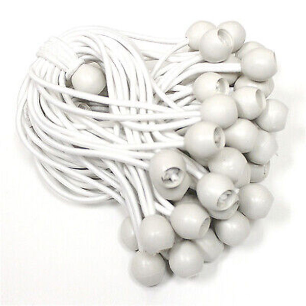 KING CANOPY BALL50W Bungee Straps 8 In Elastic Bungee White