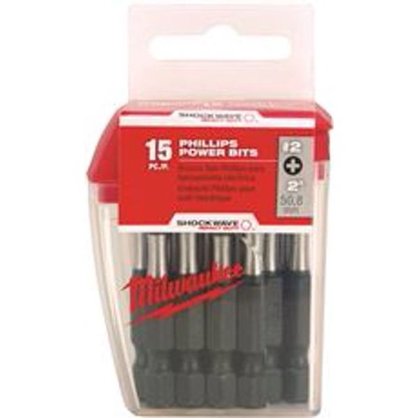 Milwaukee 48325004 15 Piece Phillips #2 Power Bit Contractor Pack