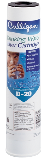 Culligan Sales Co D20A Undersink Carbon Filter Granular Activated Carbon