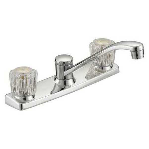 B&K Faucets 222-619H Kitchen Faucet 8 In 2 Handle Chrome with Sprayer