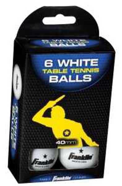 Franklin Sports Inc. 57113 6 Piece 1-Star Youth Table Tennis Ball White