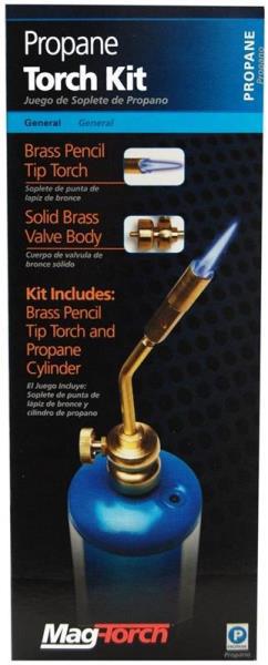 MAGNA INDUSTRIES MT 200-3 Torch Kit 14.1 Oz Propane Fuel 2 Piece Brass Burn Tip