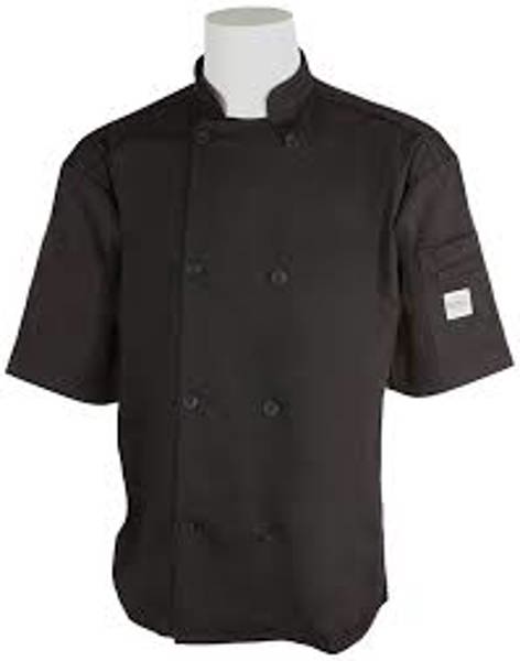 Mercer Culinary M60013BKL Short Sleeve Cook Jacket Large Black