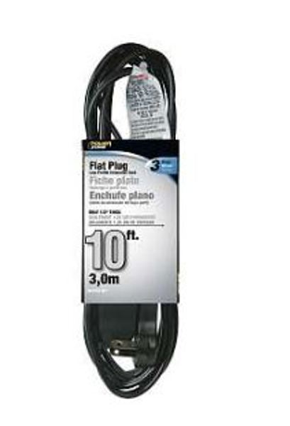 PowerZone OR932610 Flat Low Profile Extension Cord 10 Ft