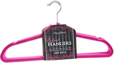 3245-IVORY 6 Pack Huggable Velvet Hanger