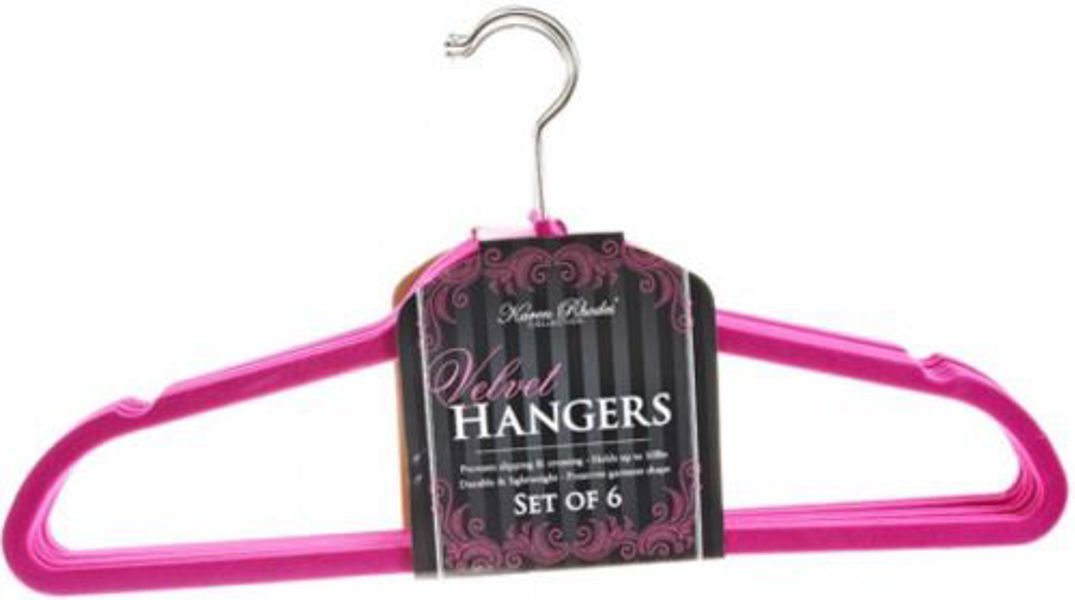 Kennedy International 3245-IVORY Huggable Velvet Hanger 6 Pack Ivory