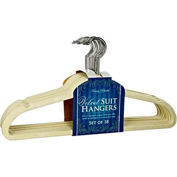 23230-IVORY Kennedy International 23230 18 Pack Suit Hanger Ivory Velvet Plastic