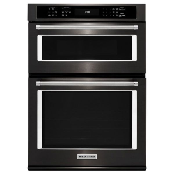 KitchenAid KOCE500EBS Wall Oven Combo 5.0 Cu Ft Upper Microwave Lower True Convection Glass Touch