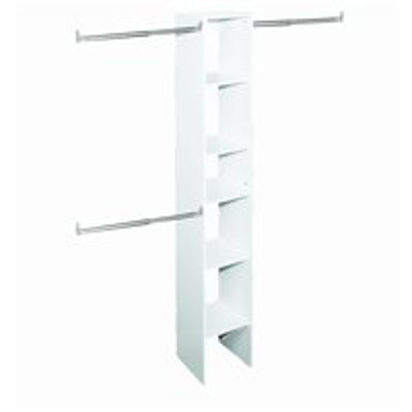 ClosetMaid 486700 Starter Tower Kit 12 In White Includes 5 Shelves 3 Bars