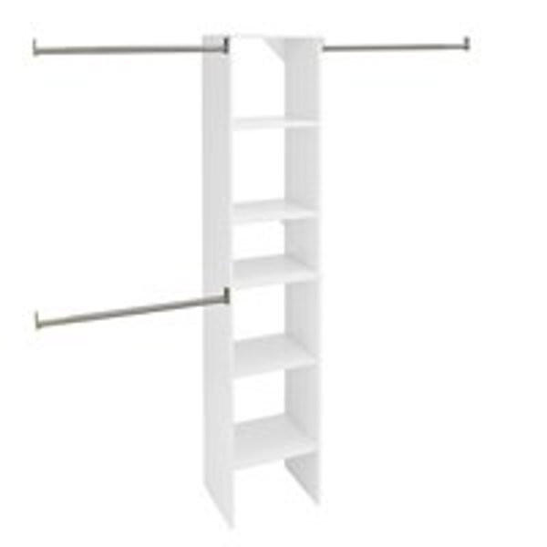 ClosetMaid 486800 Starter Tower Kit 16 In Includes 5 Shelves 3 Rods White