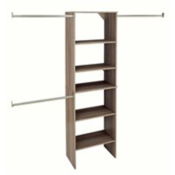 ClosetMaid 58882 Starter Closet Organizer Tower 25 Inch Natural Gray