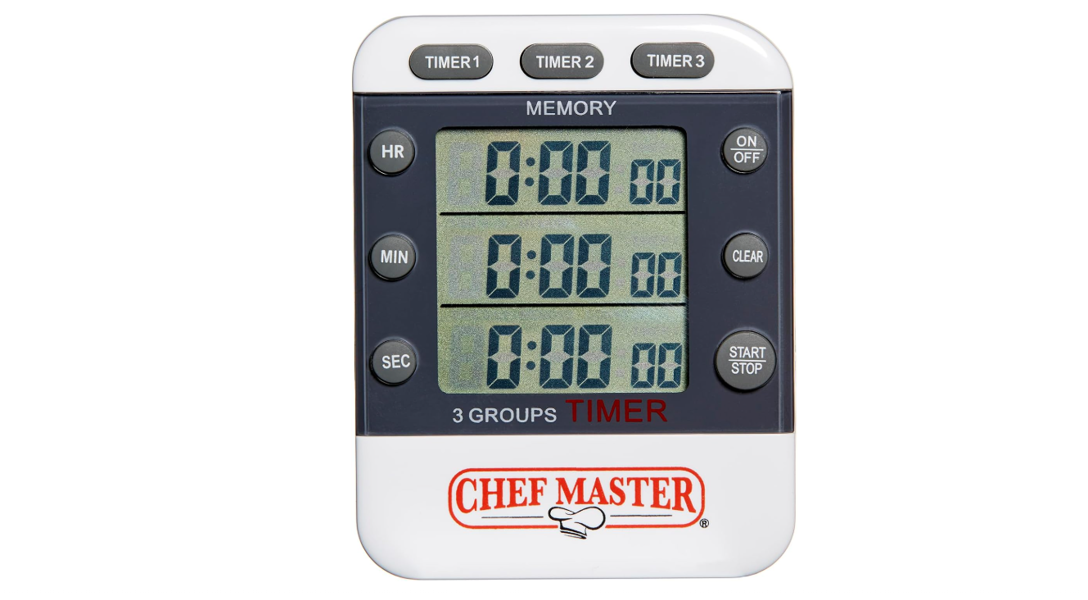 Chef Master 90271 3-Channel Digital Timer with Clip