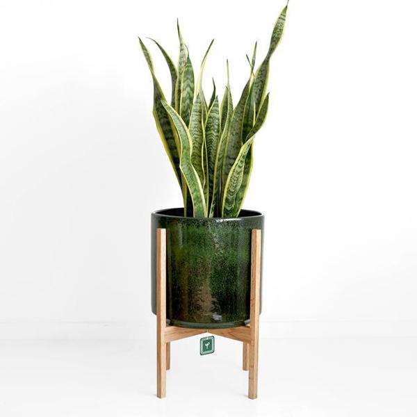 Imports Exclusive GC0003L Large Simple Planter Jade Green