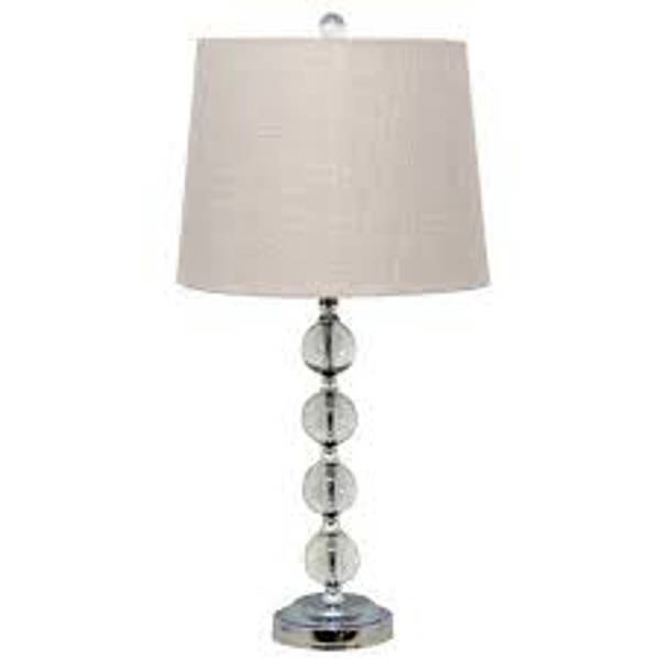 Evolution Lighting 19356-002 Table Lamp With Glass Lighting Stacked Ball Brushed Steel
