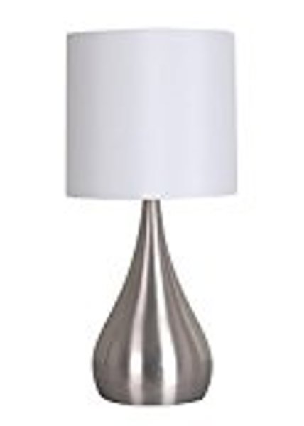 Evolution Lighting 18664-009 Table Lamp Metal with White Shade Brushed Steel