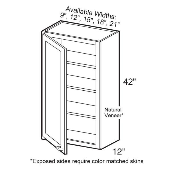 Timberland Cabinet Co. TIMBER SW3 W1842 Wall Single Door Cabinet 18 In x 42 In White