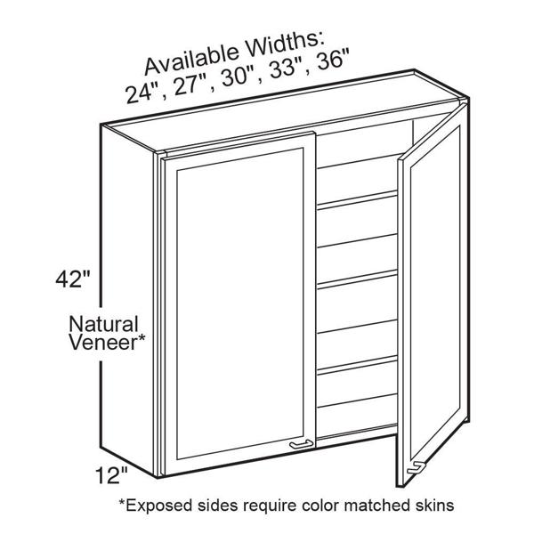 Timberland Cabinet Co. TIMBER SW3 W3642BD Wall Two Door Cabinet White