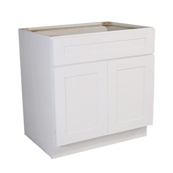 TIMBERLAND CABINET CO. TIMBER SW3 B36BD Base Cabinet Drawer Over Two Door Butt Craftsmans White