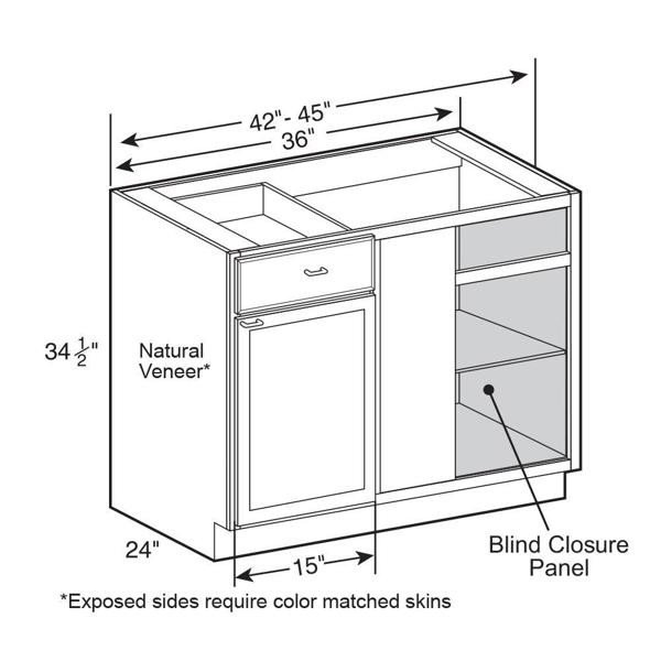 Timberland Cabinet Co. TIMBER SW3 BC42 Blind Corner Base Cabinet Craftman White