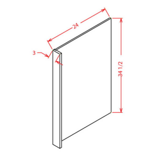 Timberland Cabinet Co. TIMBER SW3 BEP3 Base End Panel With 3 Filler Craftsman White