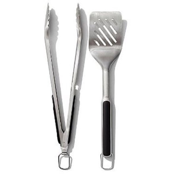 OXO INTERNATIONAL 11320200 Grilling Tool Set 2 Piece Tong and Spatula Stainless Steel
