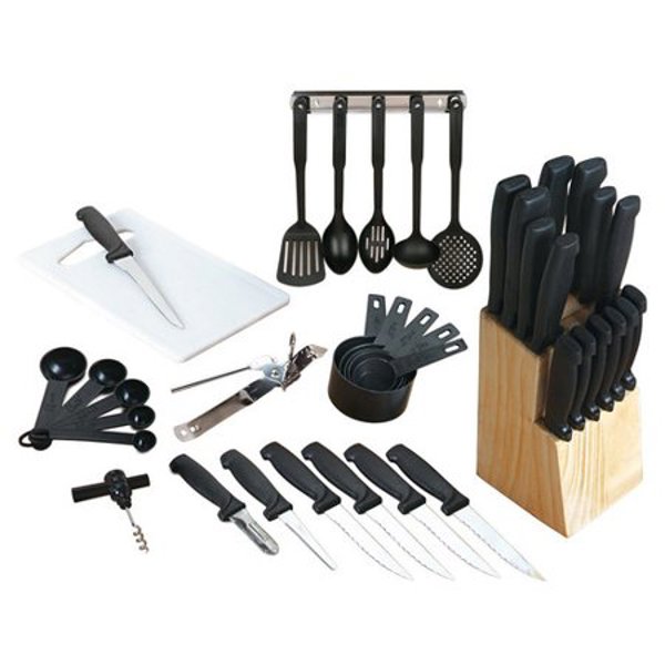 Gibson Overseas Inc 64159.41 Cutlery Combo Set 41 Piece Black Polypropylene Handle